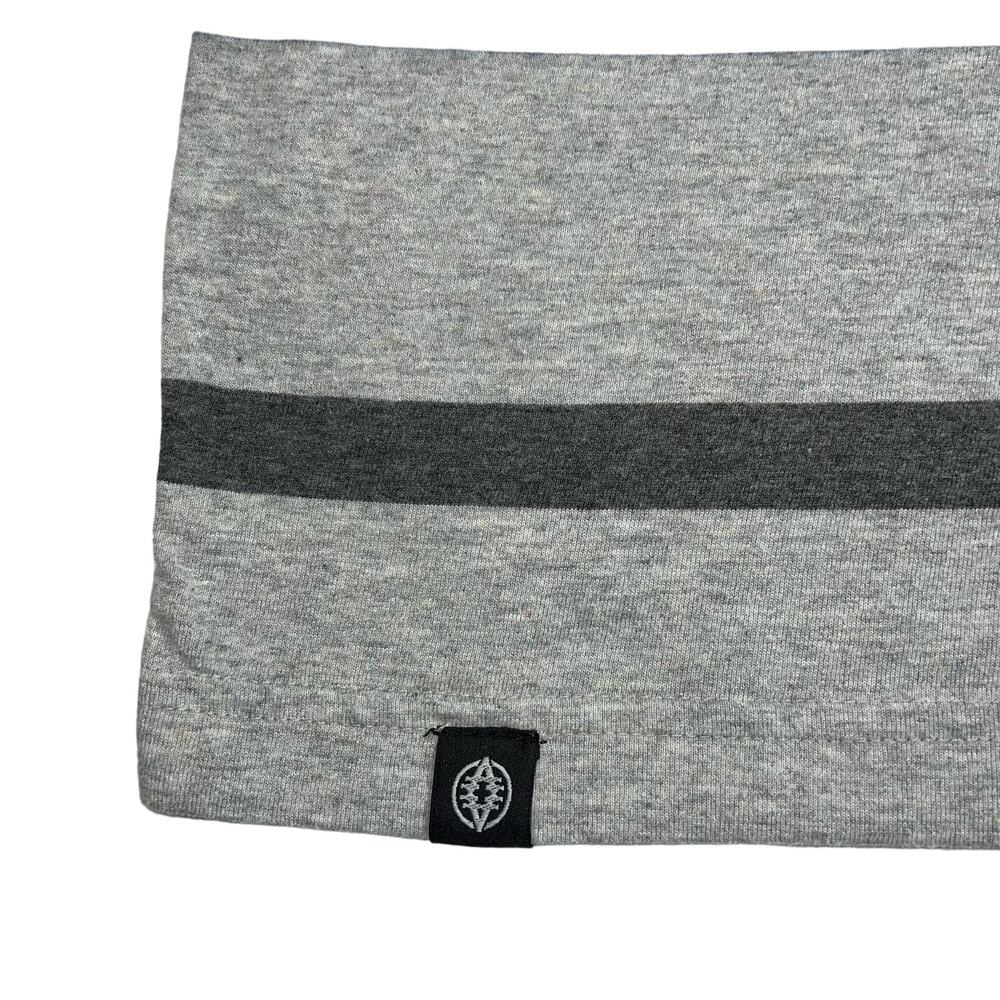 akademiks Mens T Shirt Top Short Sleeve Striped Gray Black White V Neck 3XL - Picture 5 of 10